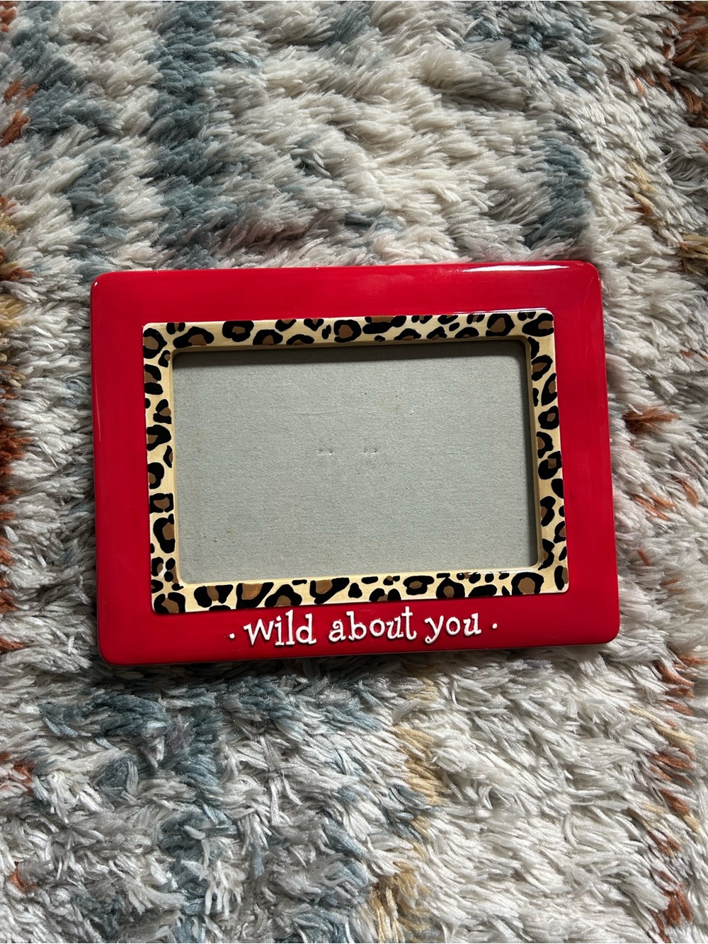 Y2K Red Leopard Accent Photo Frame - "Wild About You"
